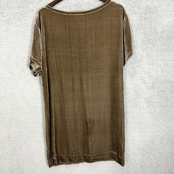 Vintage Y2K Rachel Roy Shirt Shift Dress Women Small Brown Velvet Whimsigoth 90s - Picture 2 of 5